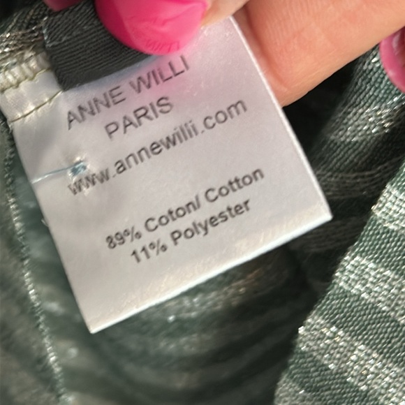 ANNE WILLI PARIS metallic threaded blouse 2 US 8 - Picture 7 of 10